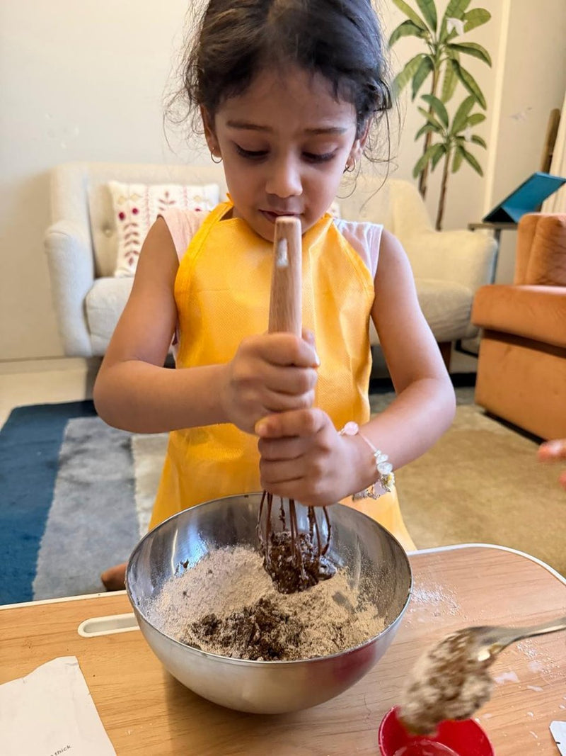 A little baker making Nivala cookies at home