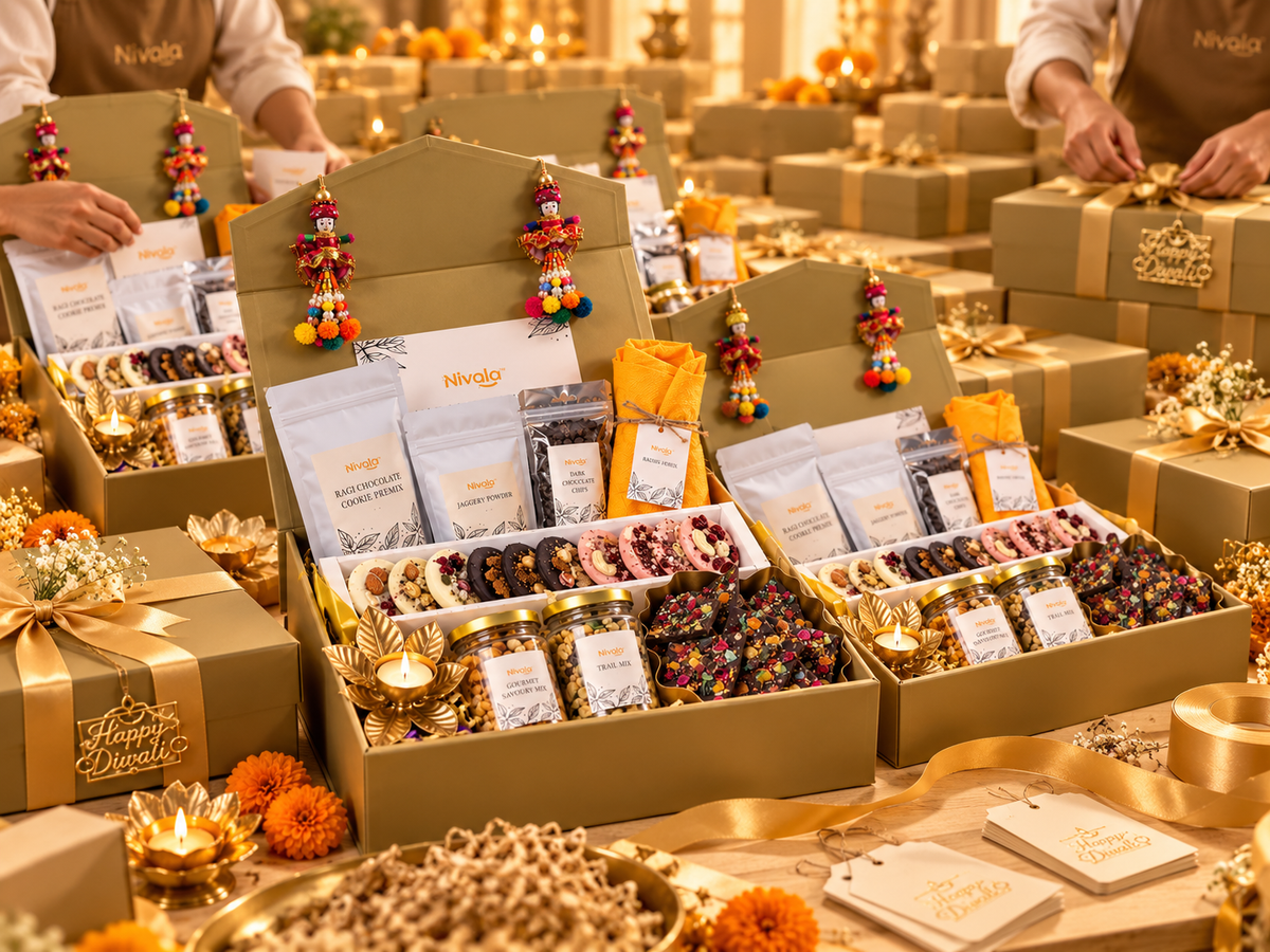 Nivala Diwali hampers being packed in bulk for corporate gifting
