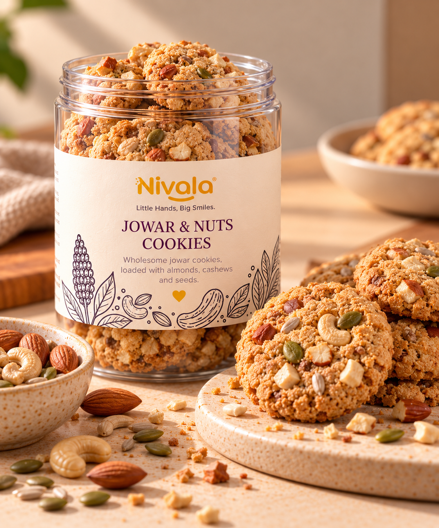 Nivala Jowar and Nuts Cookies in an open jar (2 of 2)