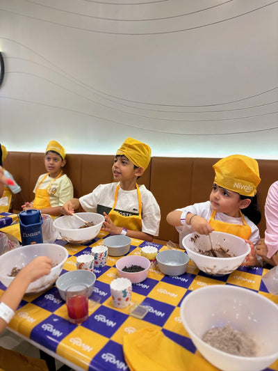 Kids mixing batter
